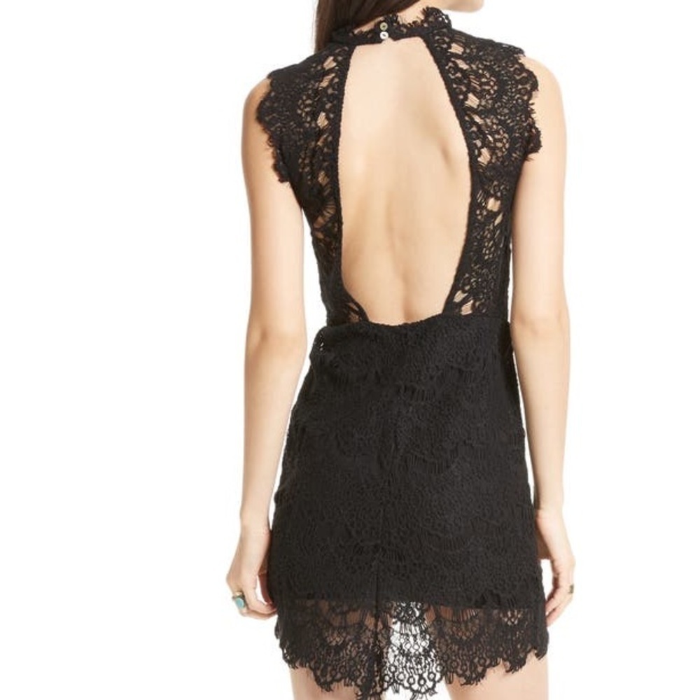 Free People Black Daydream Lace Mini Dress M - Picture 3 of 14